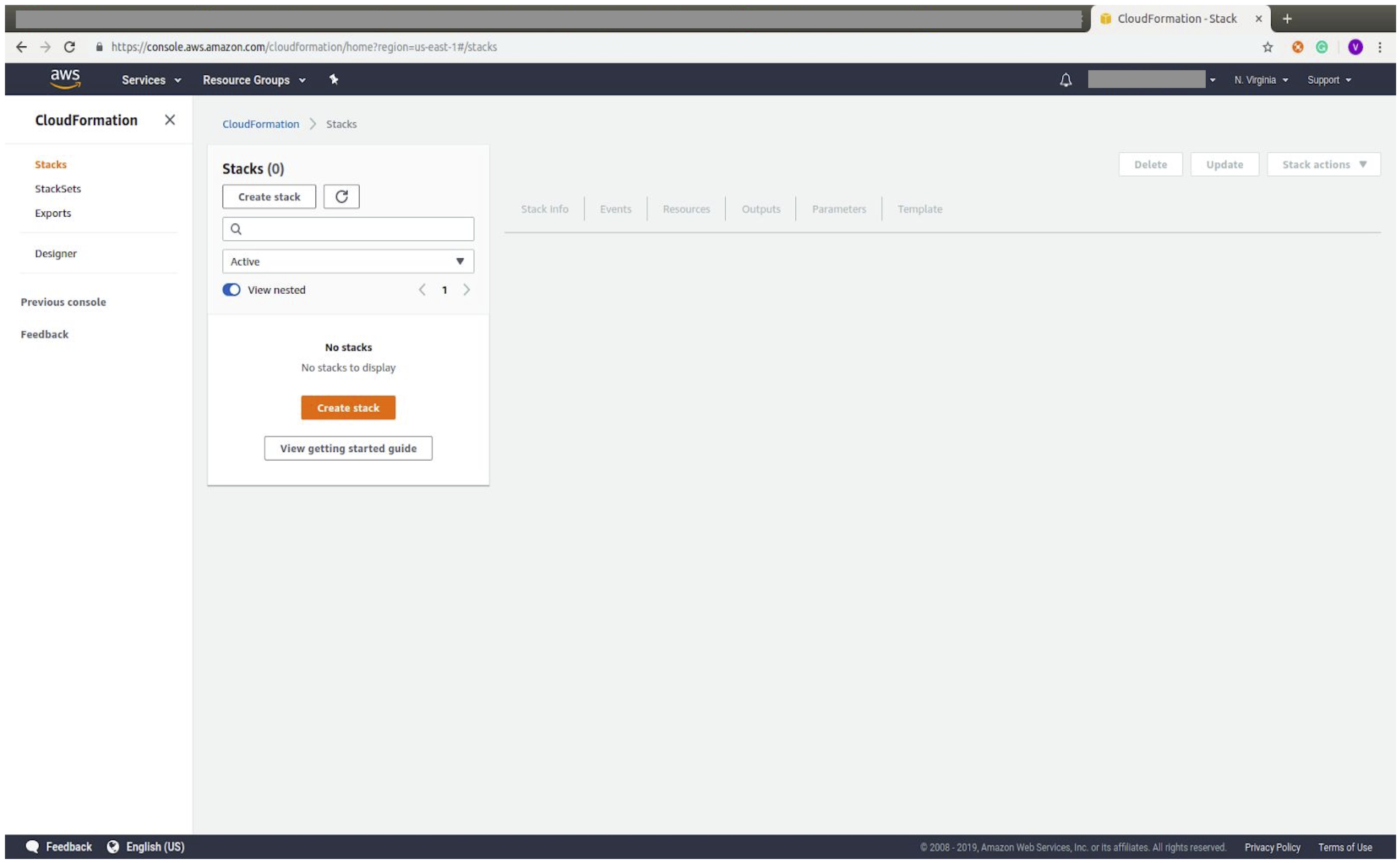 Cloud Formation dashboard