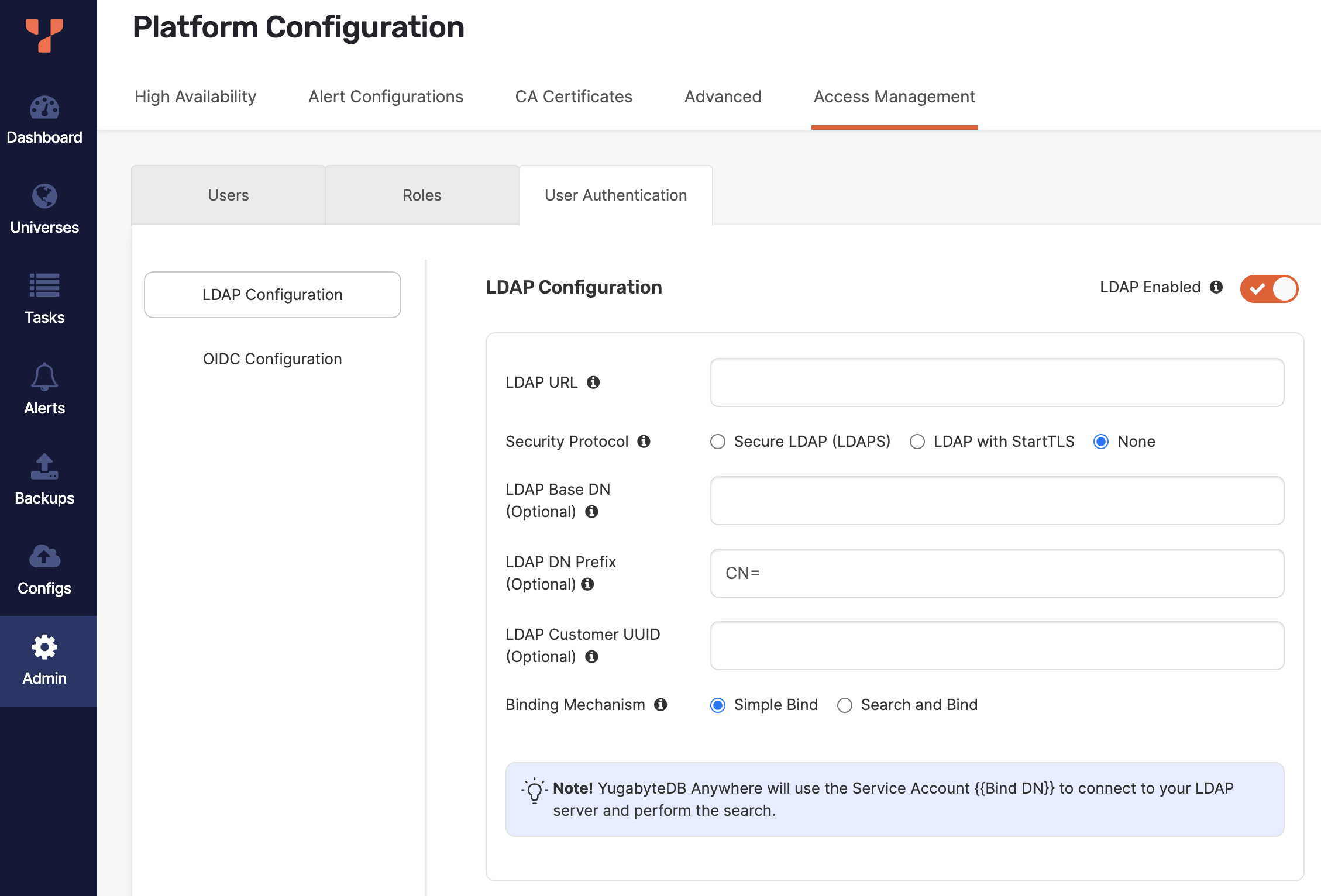 LDAP authentication