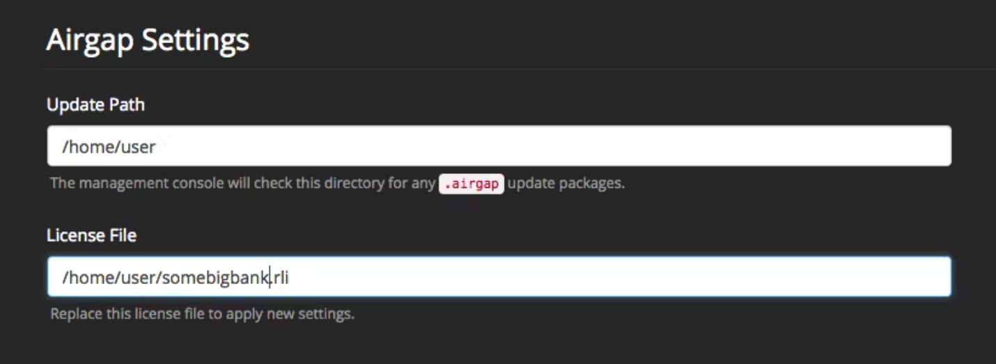 Airgap Settings